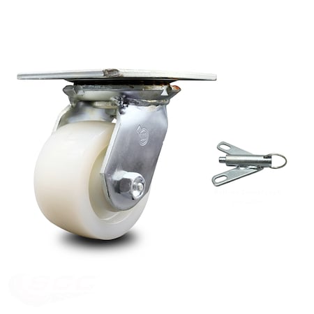 Service Caster 4 Inch Heavy Duty Nylon Caster with Ball Bearing and Swivel Lock SCC-35S420-NYB-BSL